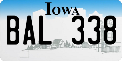 IA license plate BAL338