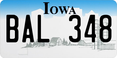 IA license plate BAL348
