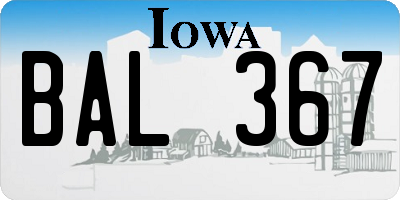 IA license plate BAL367
