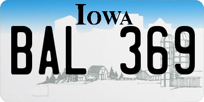 IA license plate BAL369