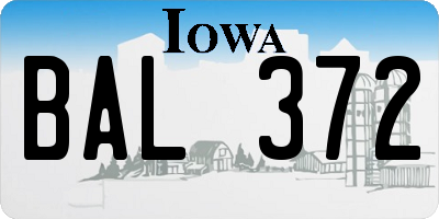 IA license plate BAL372