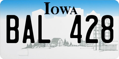 IA license plate BAL428