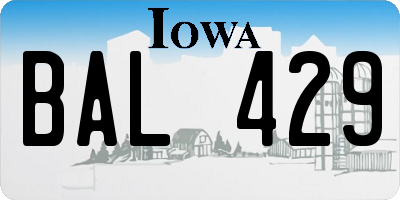 IA license plate BAL429