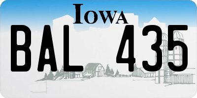 IA license plate BAL435