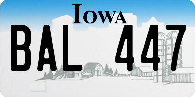 IA license plate BAL447