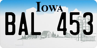 IA license plate BAL453