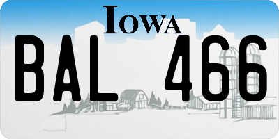 IA license plate BAL466