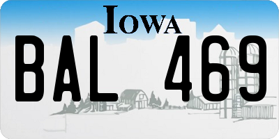 IA license plate BAL469