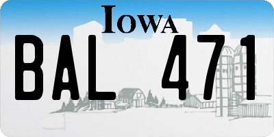 IA license plate BAL471