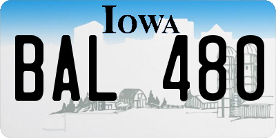 IA license plate BAL480