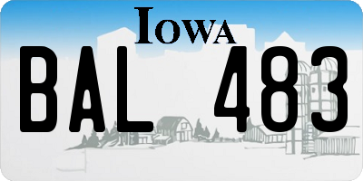 IA license plate BAL483