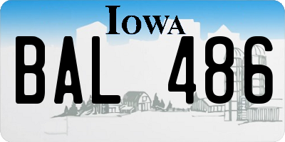 IA license plate BAL486