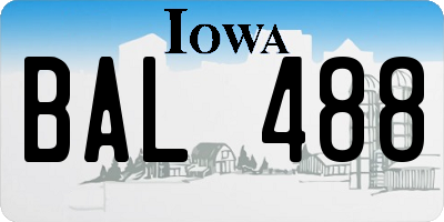 IA license plate BAL488