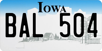 IA license plate BAL504