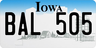IA license plate BAL505