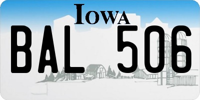 IA license plate BAL506