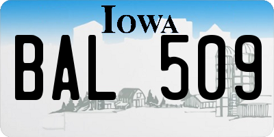 IA license plate BAL509