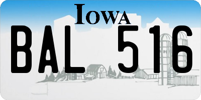 IA license plate BAL516