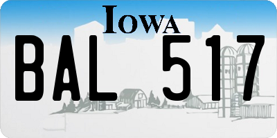IA license plate BAL517