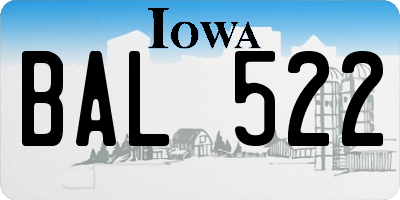 IA license plate BAL522