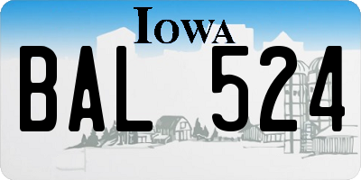 IA license plate BAL524
