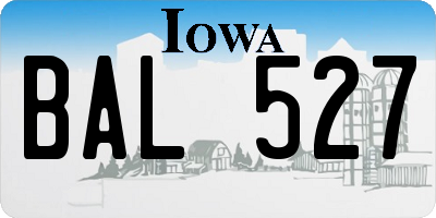 IA license plate BAL527