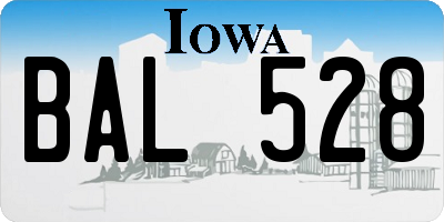 IA license plate BAL528