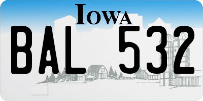 IA license plate BAL532
