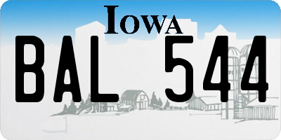 IA license plate BAL544