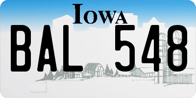 IA license plate BAL548