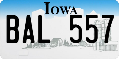 IA license plate BAL557
