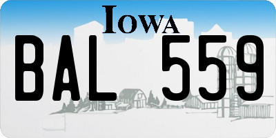 IA license plate BAL559