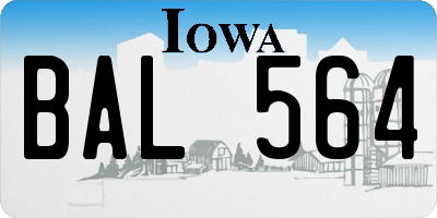 IA license plate BAL564