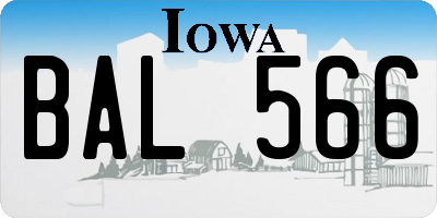 IA license plate BAL566