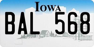 IA license plate BAL568