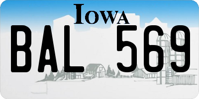IA license plate BAL569