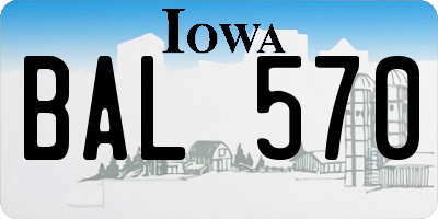 IA license plate BAL570