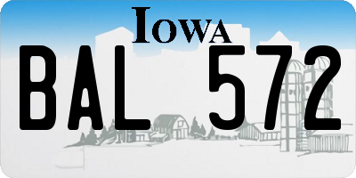 IA license plate BAL572