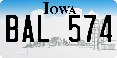 IA license plate BAL574