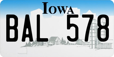 IA license plate BAL578