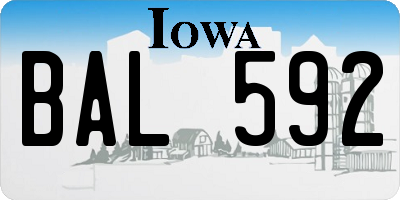 IA license plate BAL592