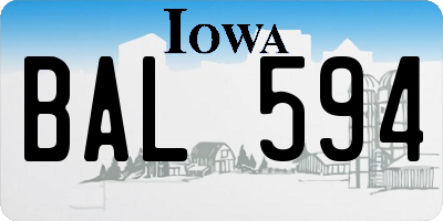 IA license plate BAL594