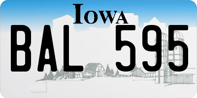 IA license plate BAL595