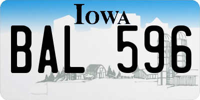 IA license plate BAL596