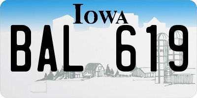 IA license plate BAL619