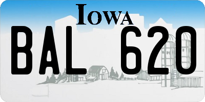 IA license plate BAL620