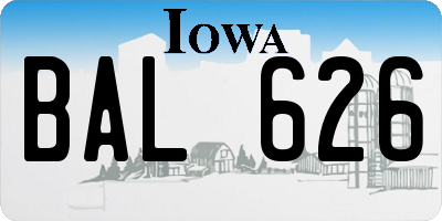 IA license plate BAL626