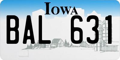IA license plate BAL631