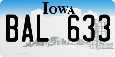 IA license plate BAL633