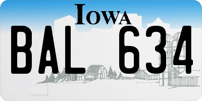 IA license plate BAL634